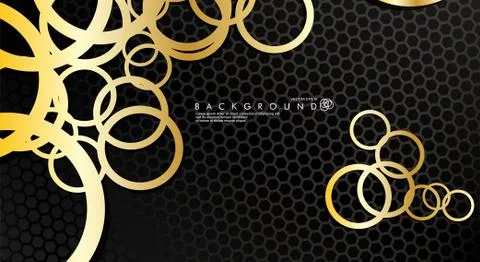 Abstract vector background with luxurious shiny gold circles pattern. Vector  Illustrazione stock