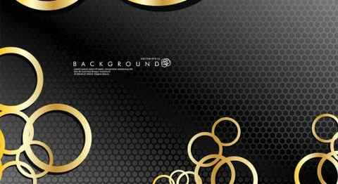 Abstract vector background with luxurious shiny gold circles pattern. Vector  Illustrazione stock