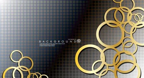 Abstract vector background with luxurious shiny gold circles pattern. Vector  Stockillustratie