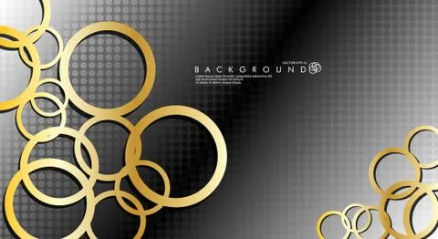Abstract vector background with luxurious shiny gold circles pattern. Vector  Illustrazione stock