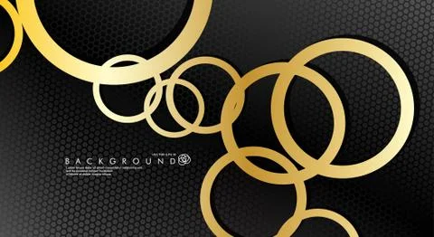 Abstract vector background with luxurious shiny gold circles pattern. Vector  Illustrazione stock