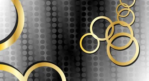 Abstract vector background with luxurious shiny gold circles pattern. Vector  Illustrazione stock