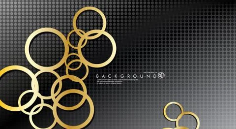 Abstract vector background with luxurious shiny gold circles pattern. Vector  Illustrazione stock
