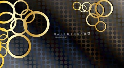 Abstract vector background with luxurious shiny gold circles pattern. Vector  Stockillustratie