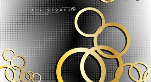 Abstract vector background with luxurious shiny gold circles pattern. Vector  Illustrazione stock