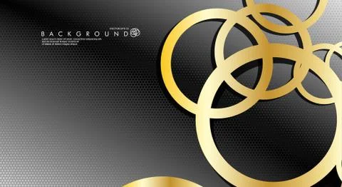 Abstract vector background with luxurious shiny gold circles pattern. Vector  Illustrazione stock
