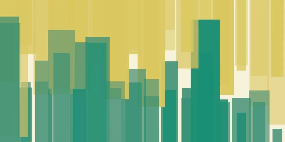 Abstract vector background with many overlapping green and brown thick vert.. Illustrazione stock