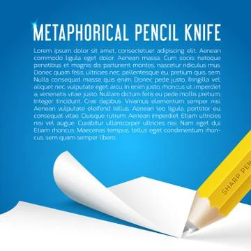 Abstract Vector Background Metaphorical Pencil Stationary Knife Stock Illustration