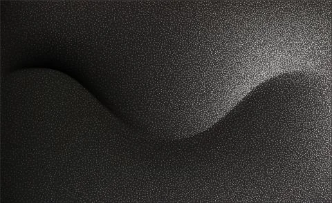 Abstract vector background, monochrome flow shadow wave with stipple effect for Illustrazione stock