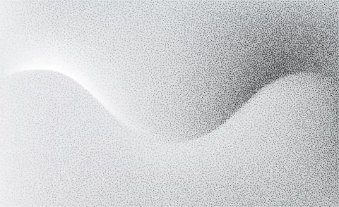 Abstract vector background, monochrome flow shadow wave with stipple effect for Illustrazione stock