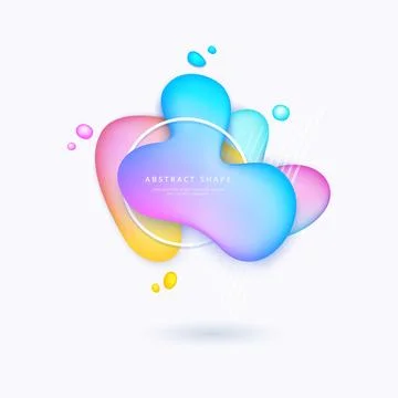 Abstract vector background multicolored rounded shapes on white Illustrazione stock