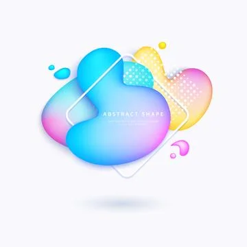 Abstract vector background multicolored rounded shapes on white Stock Illustration