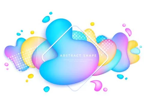 Abstract vector background multicolored rounded shapes on white with an inscr Illustrazione stock