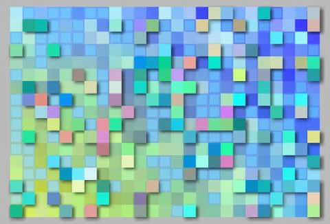 Abstract vector background of multicolored square with shadows Stock Illustration