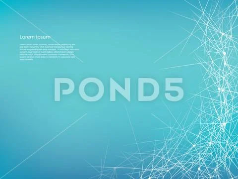 Abstract vector background with neural network design and space for text Stock Illustration