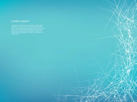 Abstract vector background with neural network design and space for text Stock Illustration