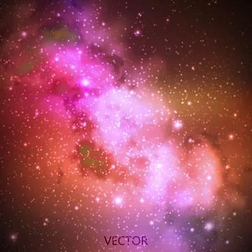 Abstract vector background with night sky and stars. illustration of outer space Stock Illustration
