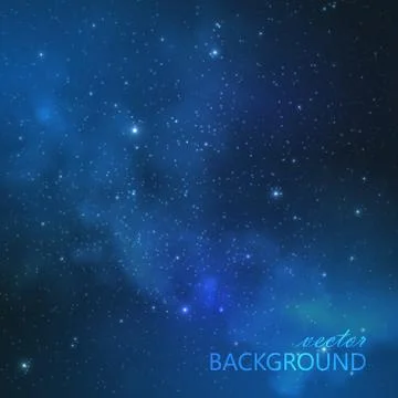 Abstract vector background with night sky and stars. illustration of outer space Stock Illustration