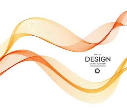 Abstract vector background, orange wavy Stock Illustration