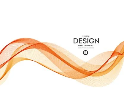 Abstract vector background, orange wavy Stock Illustration