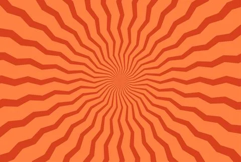 Abstract vector background with orange zigzag radial lines Stockillustratie