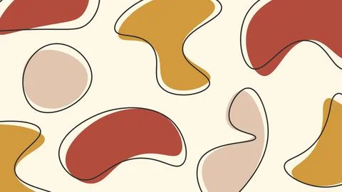 Abstract vector background with organic shapes and lines in fall colors Illustrazione stock