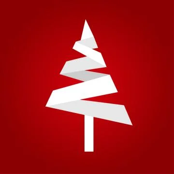 Abstract vector background with paper Christmas tree Stock Illustration