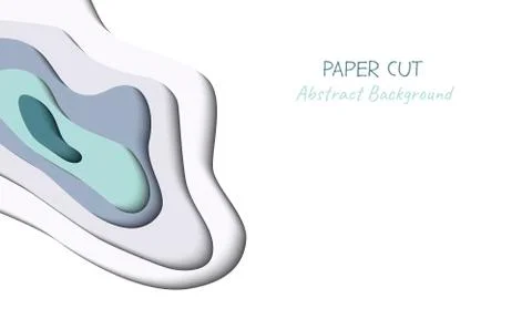 Abstract vector background in paper cut style with shadows and copy space for イラスト素材