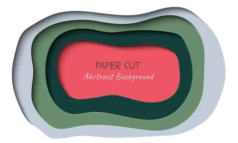 Abstract vector background in paper cut style with shadows and copy space for 스톡 일러스트