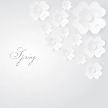Abstract vector background with paper flowers Illustrazione stock