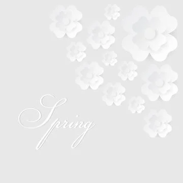Abstract vector background with paper flowers Stock Illustration