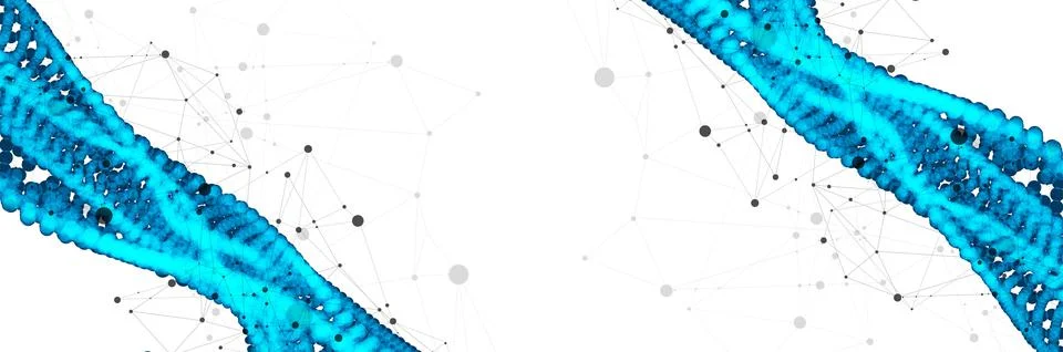 Abstract vector background. Particles dynamic flow with plexus effect. Stock Illustration