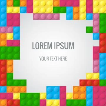 Abstract vector background with plastic blocks parts similar lego block Stock Illustration