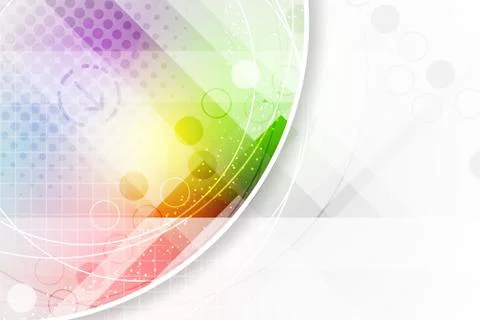 Abstract vector background in rainbow colors with circular elements, halftone Stock Illustration