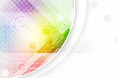 Abstract vector background in rainbow colors with circular elements, halftone Stock Illustration