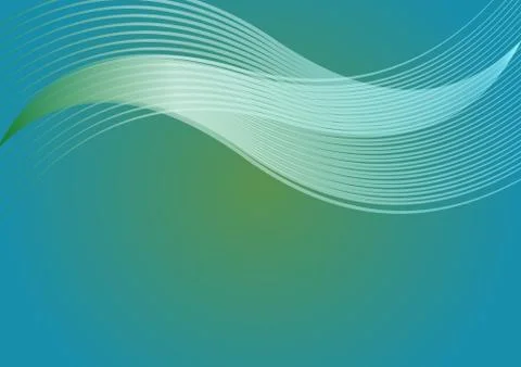 Abstract vector background in sea laguna colors with horizontal wavy elements Stock Illustration