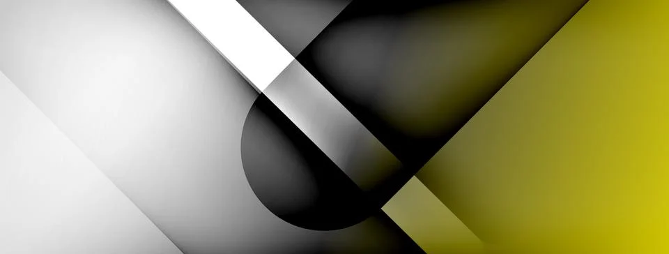 Abstract vector background. Shadow lines and lights with round elements and Stock Illustration