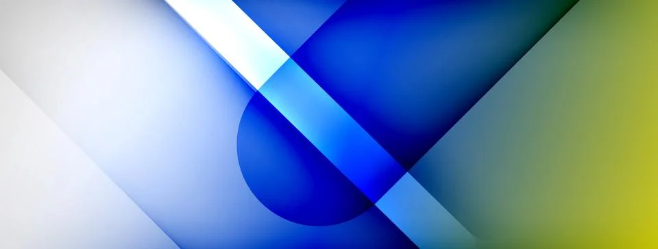 Abstract vector background. Shadow lines and lights with round elements and Illustrazione stock