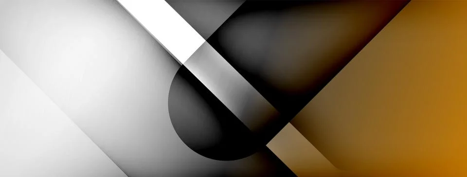 Abstract vector background. Shadow lines and lights with round elements and Illustrazione stock