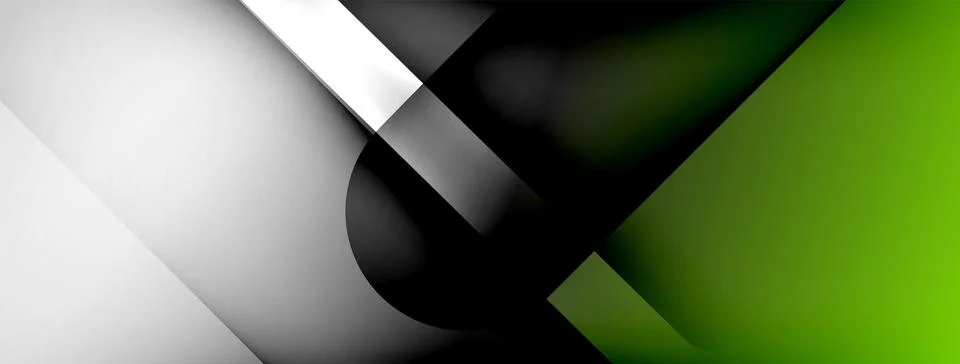 Abstract vector background. Shadow lines and lights with round elements and Stock Illustration