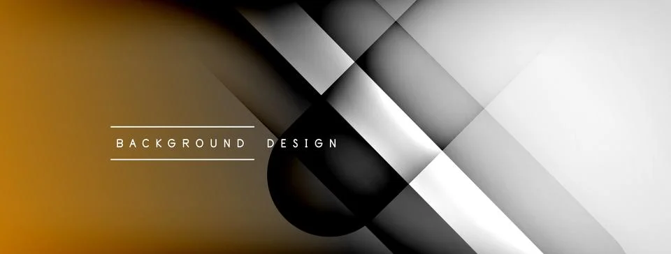 Abstract vector background. Shadow lines and lights with round elements and Illustrazione stock