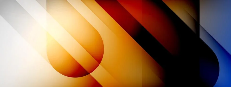 Abstract vector background. Shadow lines and lights with round elements and Stockillustratie