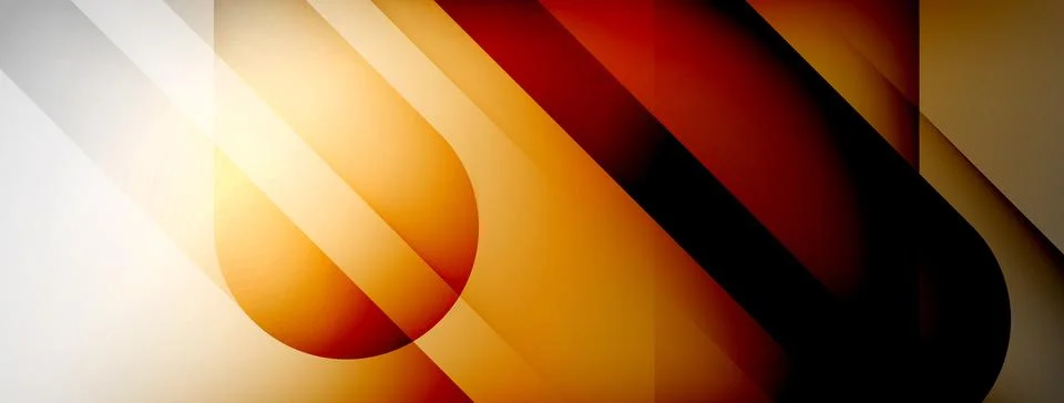 Abstract vector background. Shadow lines and lights with round elements and Stock Illustration