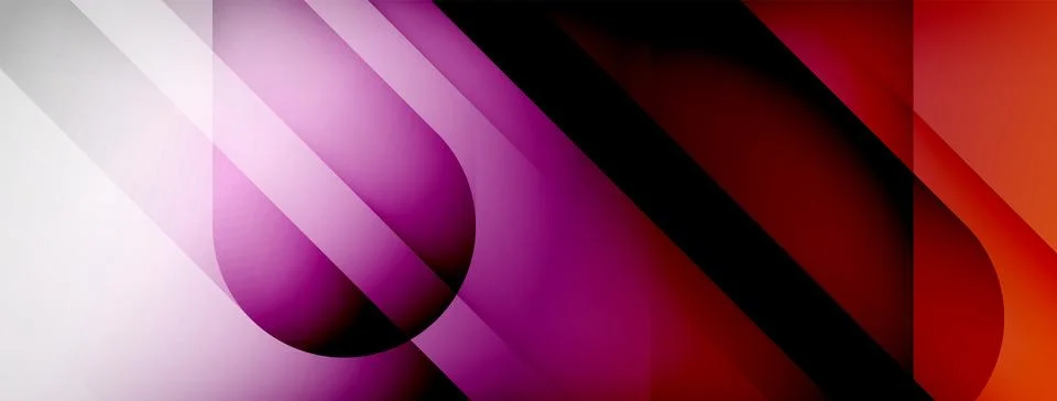 Abstract vector background. Shadow lines and lights with round elements and Stock Illustration