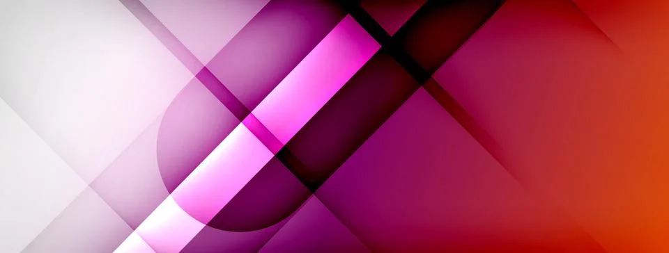 Abstract vector background. Shadow lines and lights with round elements and Stock Illustration
