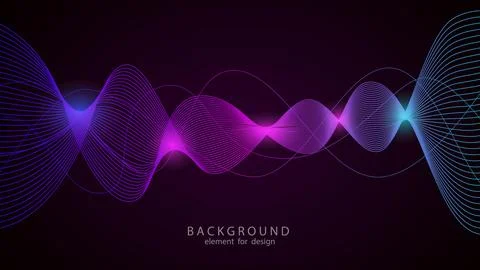 Abstract vector background with smooth color wave lines. Illustrazione stock