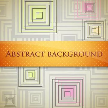 Abstract vector background with squares and orange label Stock Illustration