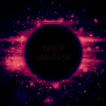 Abstract vector background of strange Black Hole in space. Shining stars fall Illustrazione stock