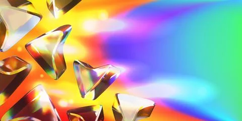 Abstract vector background with transparent crystals with glare and bright Stock Illustration