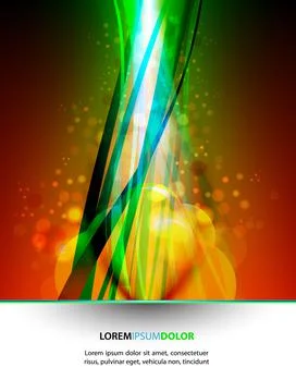 Abstract Vector Background - Transparent Spheres, Lights and Wavy Foliage Dec Stock-Illustration